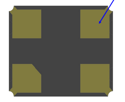 3225無(wú)源晶振底面視圖